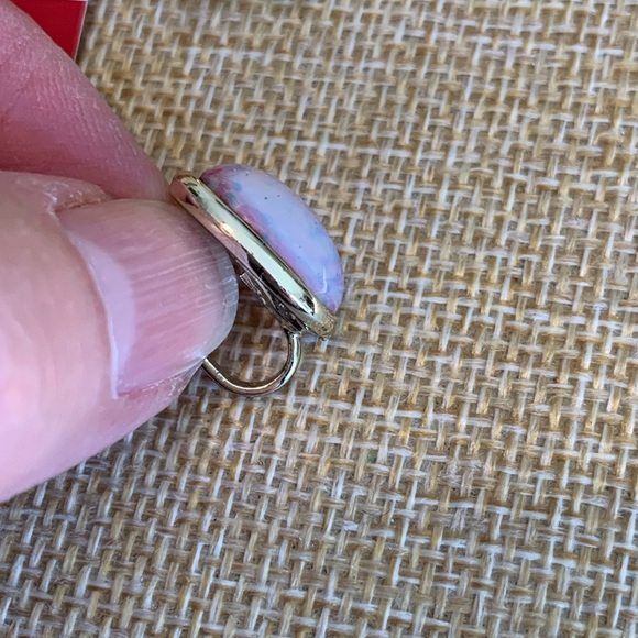 Vintage 1960’s Longcraft faux opal and dragon’s breath screw back earrings - Picture 7 of 8